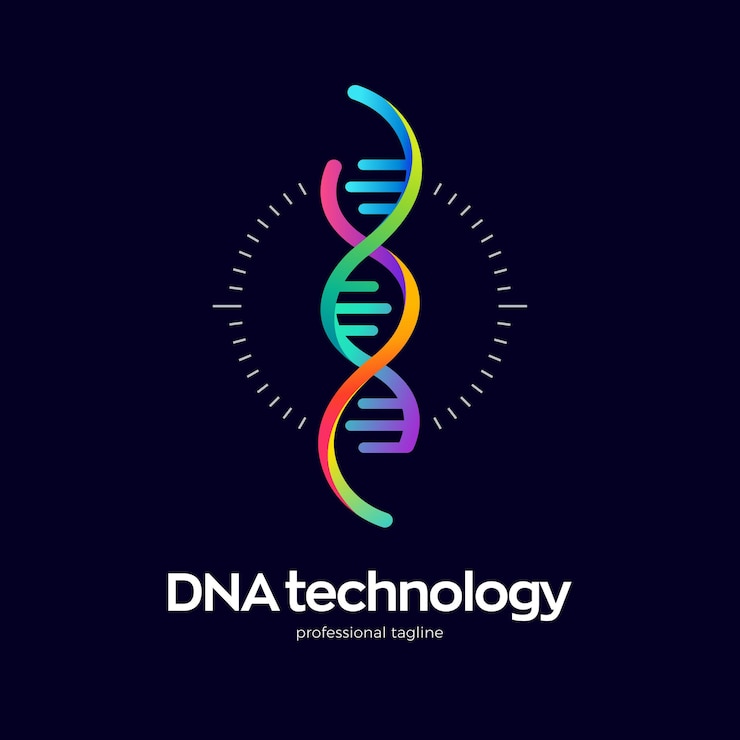Vector dna technology logo design