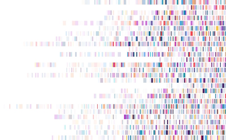 Vector dna test infographic genome sequence map