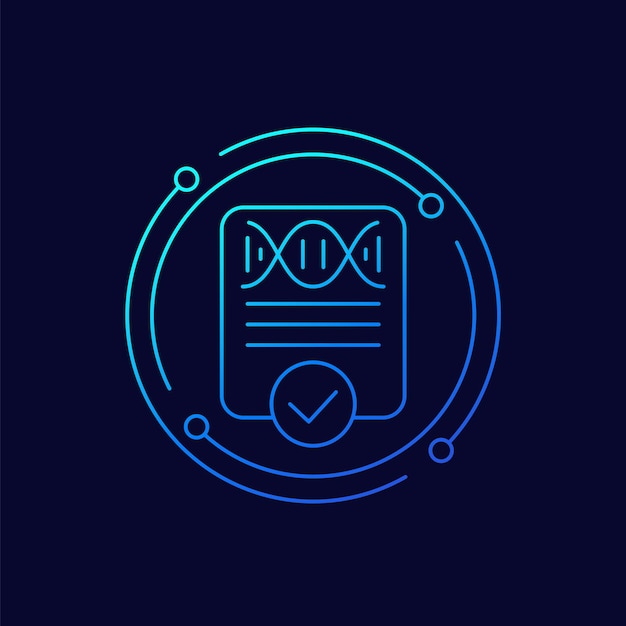 Dna test result icon linear design