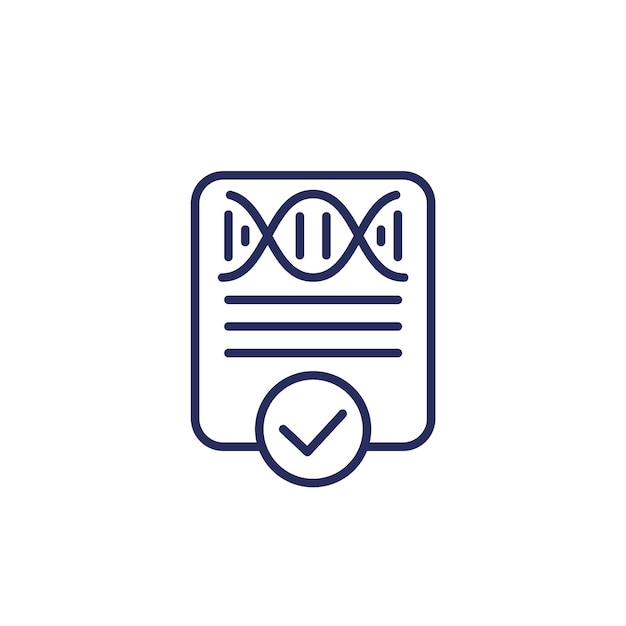 DNA test result line icon vector