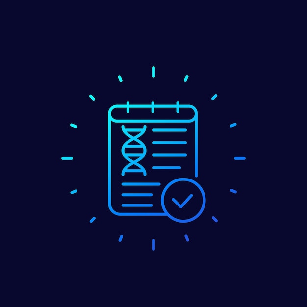 DNA test result vector line icon