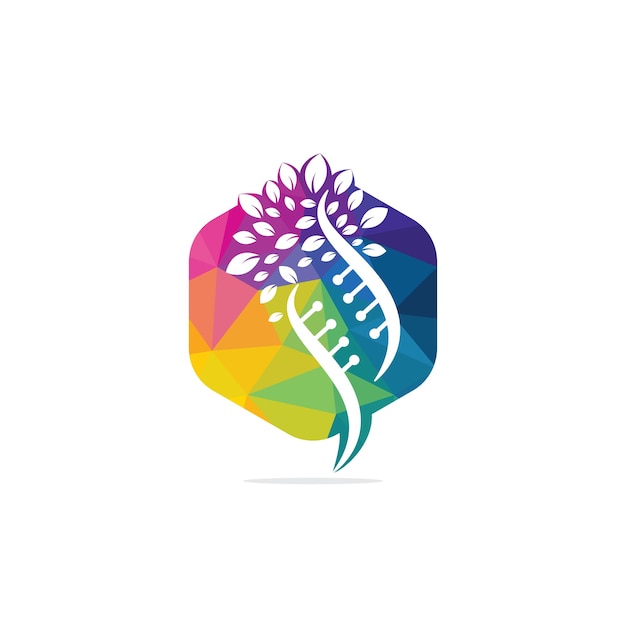 DNA tree vector logo design