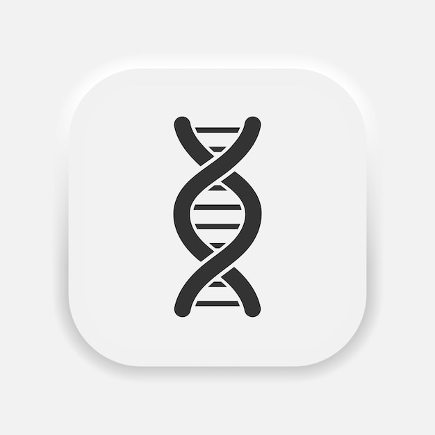 DNA vector icon Genome spiral dna symbol in neumorphism style Vector EPS 10