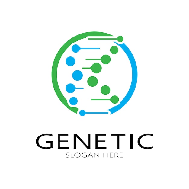 DNA vector logo design templatemodern medical logotypelaboratory science icon symbol