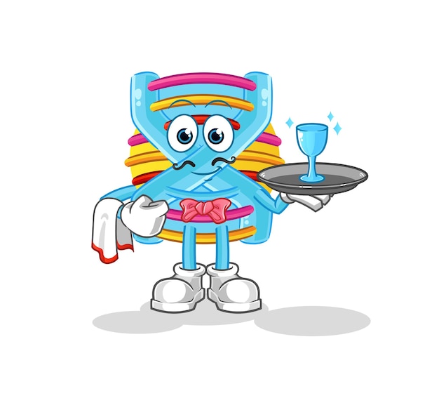 DNA waiter cartoon. cartoon mascot vector