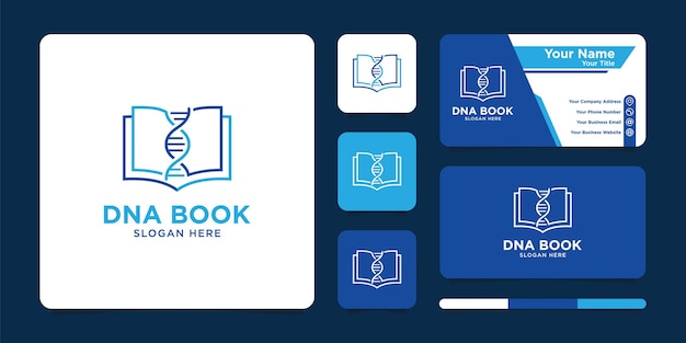 ДНК с дизайном логотипа книги и визитной карточкой
