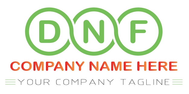 Design del logo della lettera dnf