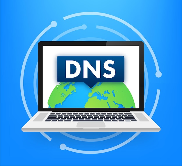 Vector dns domain name system server global communication network concept