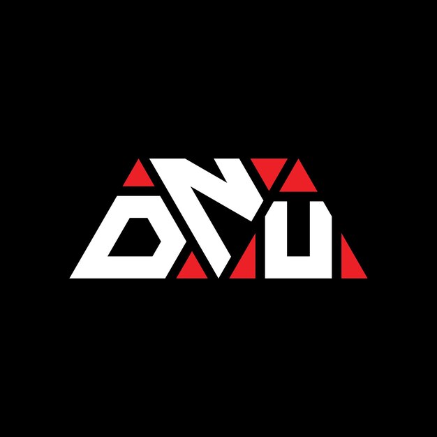 DNU triangle letter logo design with triangle shape DNU triangle logo design monogram DNU triangle vector logo template with red color DNU triangular logo Simple Elegant and Luxurious Logo DNU