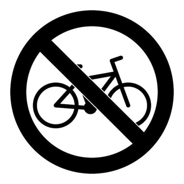 자전거 기호 기호 배지를 타지 마십시오