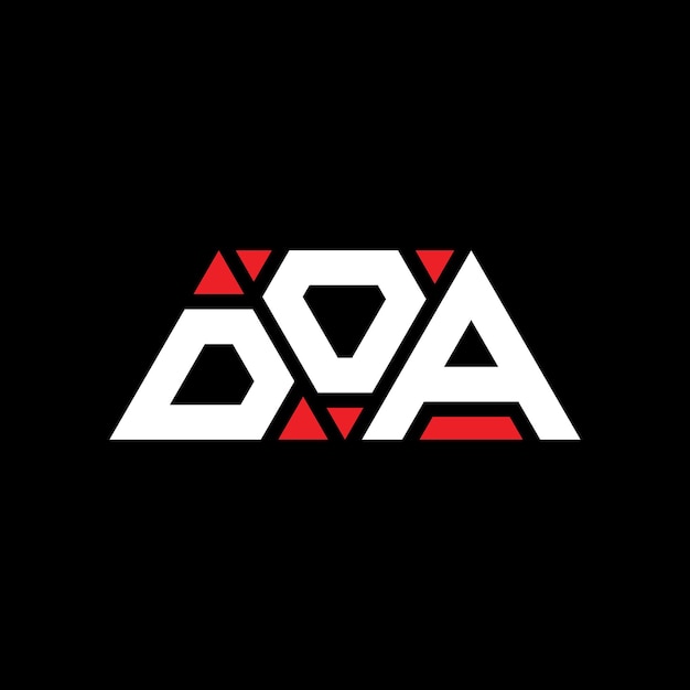 Vector doa triangle letter logo design with triangle shape doa triangle logo design monogram doa triangle vector logo template with red color doa triangular logo simple elegant and luxurious logo doa