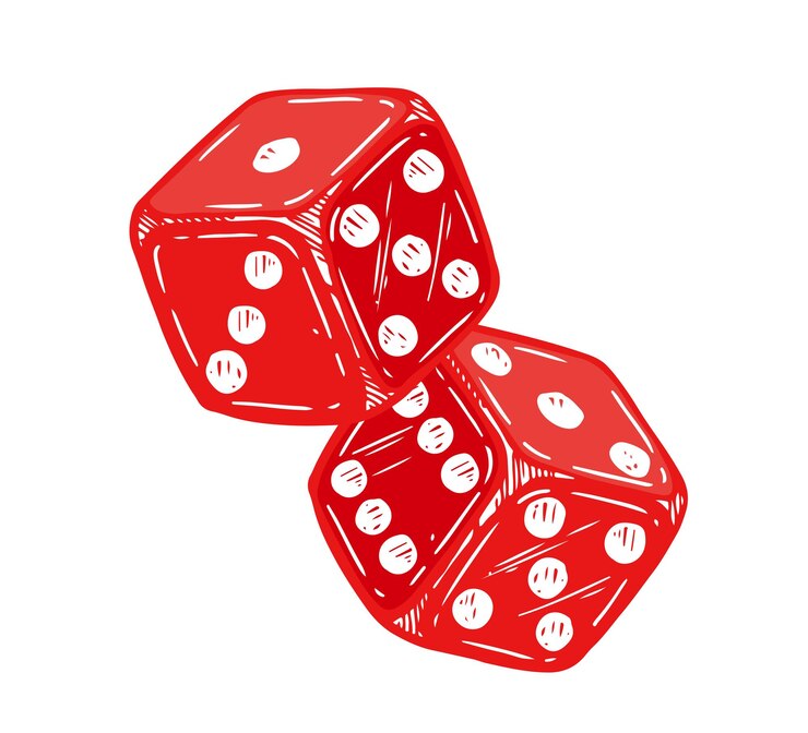 Vector dobbelstenen hand getekende vectorillustratie