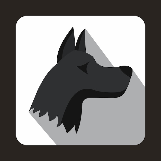 Doberman dog icon in flat style with long shadow Animals symbol