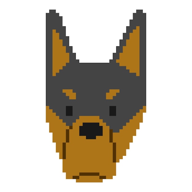 Vector doberman head pixel 1