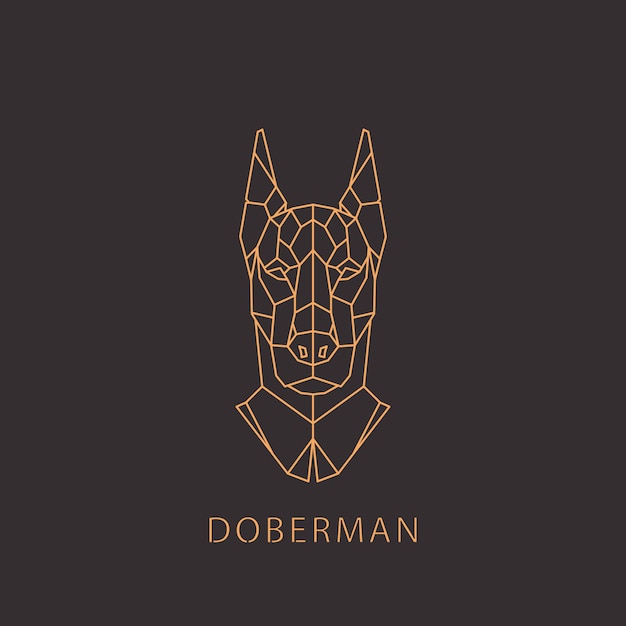 Doberman-hond in geometrische moderne stijl.