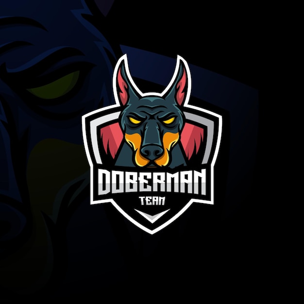 Doberman mascotte esport-logo.