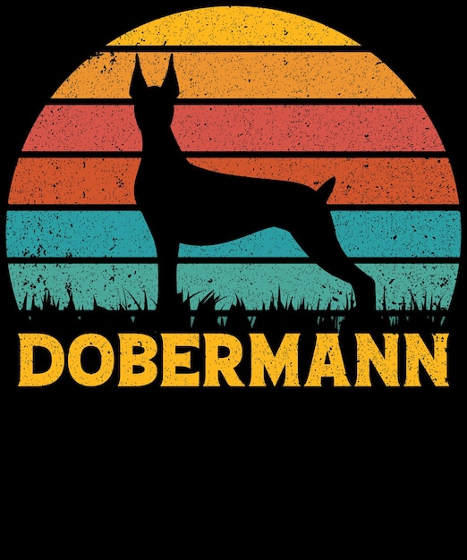 Dobermann 개 애호가 티셔츠 디자인 3