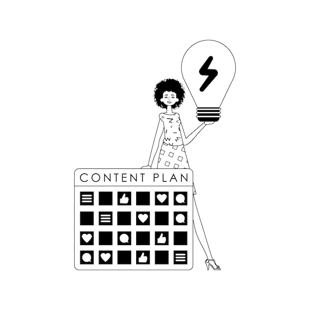 dochter capacitance ontwerp en gloeilamp onderwerp van sociaal netwerk zwart en wit analoge manier trendy stijl Vector illustratie