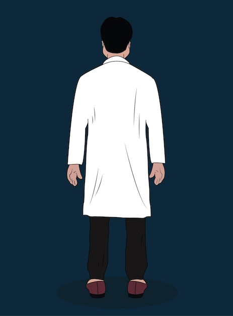 Vector a doctor back view cartoon character design for 2d animation stories