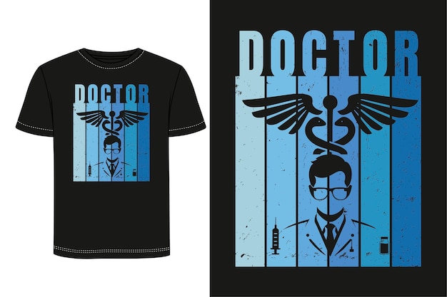 Vector doctor black grungy t shirt design