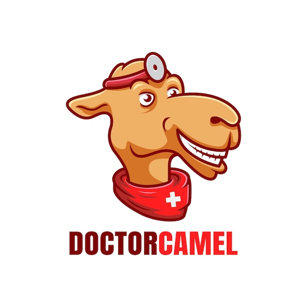 Design del logo per la cura degli animali domestici del dottore cammello