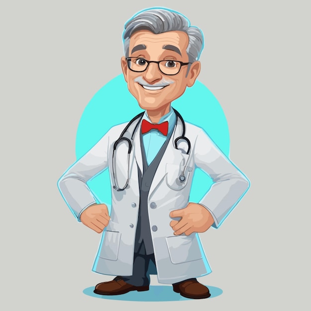 Doctor cartoon vector on a white background