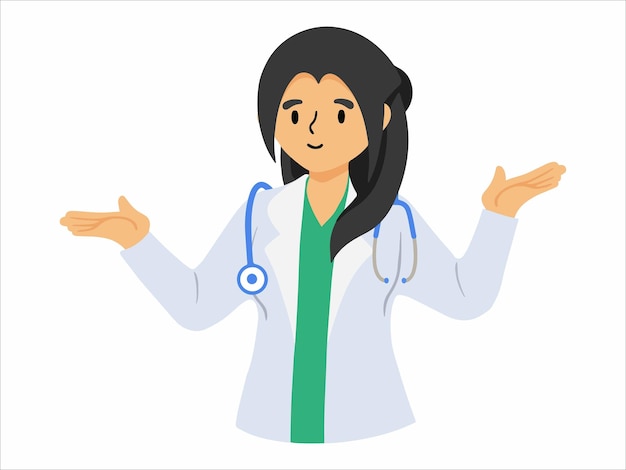 Doctor character wearing uniform Illustration