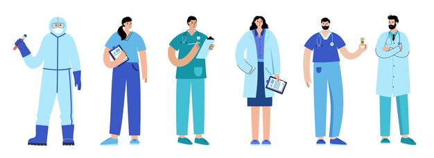 Vector doctor in clinic