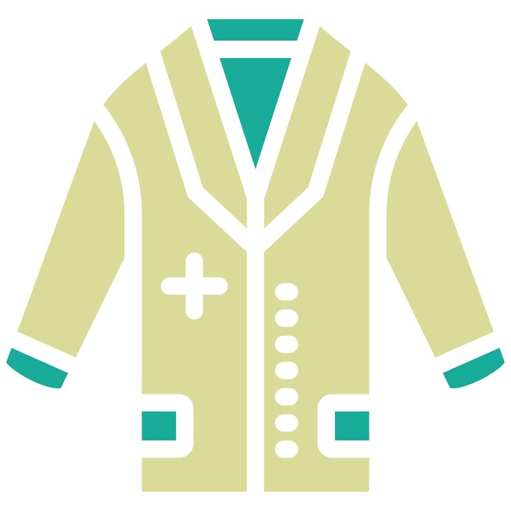 Vector doctor coat vector icon illustration of medicine iconset