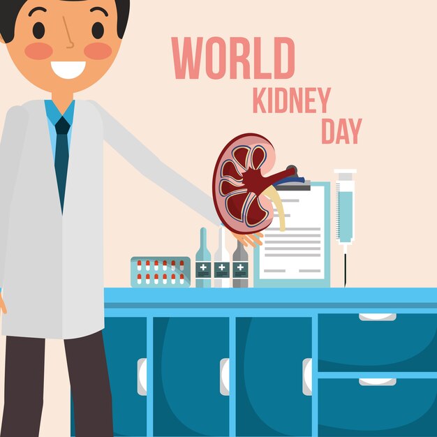 Doctor in consultation room world kidney day