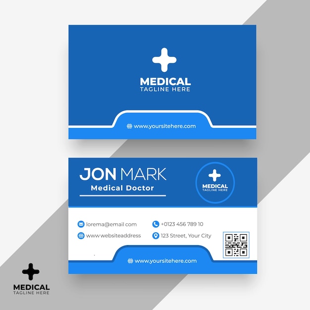 Doctor Contact Card Design with Blue Colors