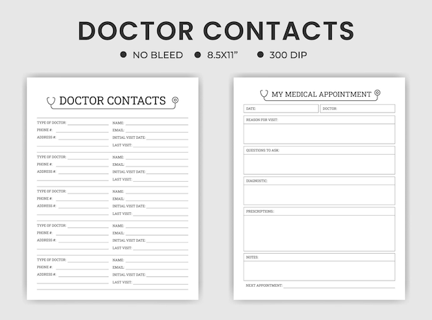 Vettore registro dei contatti del medico