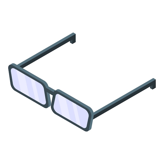 ベクトル 医師の眼鏡アイコン白い背景で隔離の web デザインのための医師の眼鏡ベクトル アイコンの等尺性