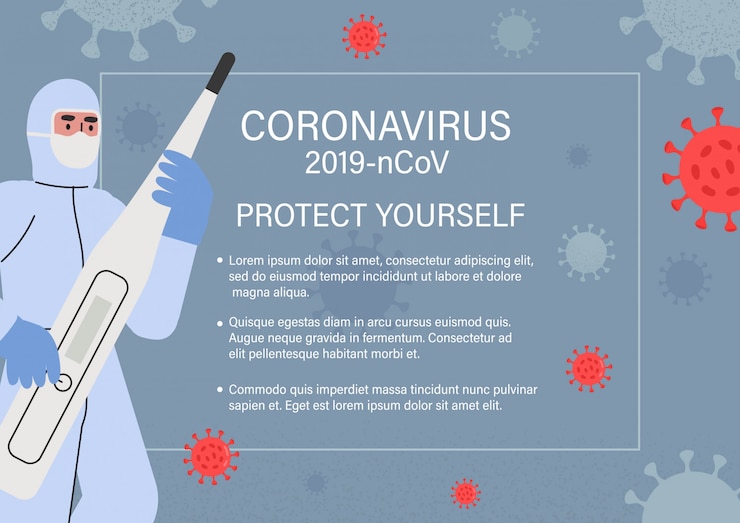 Vector doctor in a full body protective medical suit. coronavirus.