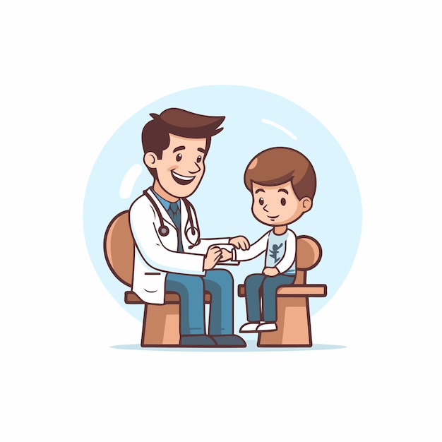 Vector doctor giving a prescription to a patient vector illustration in cartoon style