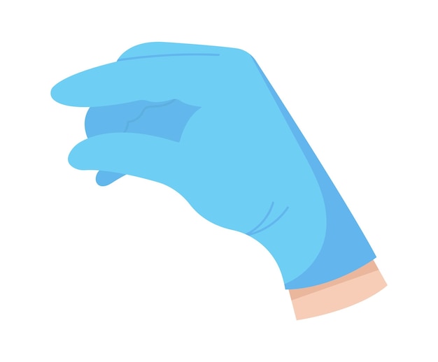 Vector doctor hand op beschermende handschoen platte pictogram gezondheidszorg procedures