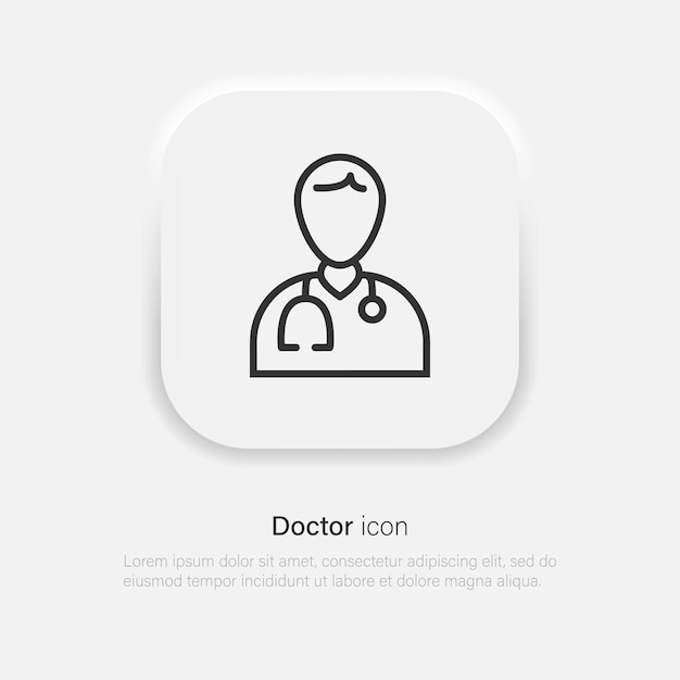 Значок врача для медицинских веб-сайтов и приложений Символ семейного или детского врача Vector EPS 10