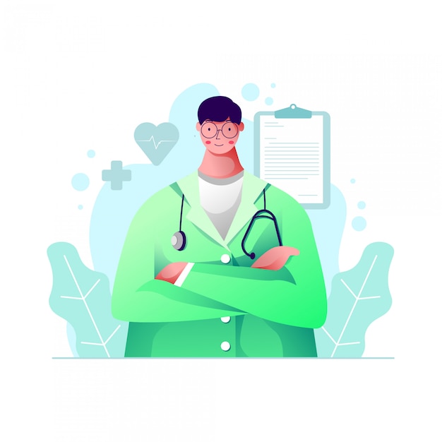 Vector doctor illustration concept.