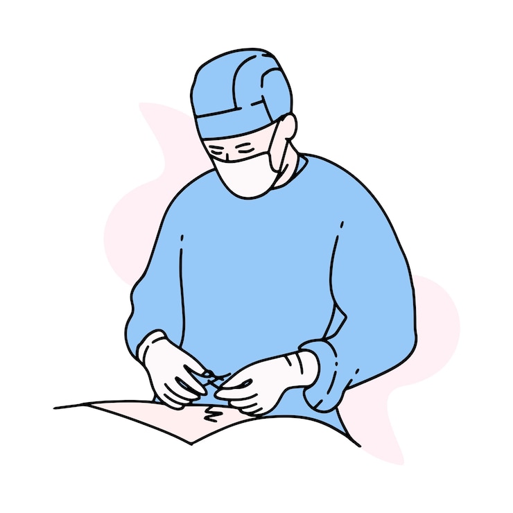 Vector doctor is doing surgery illustration