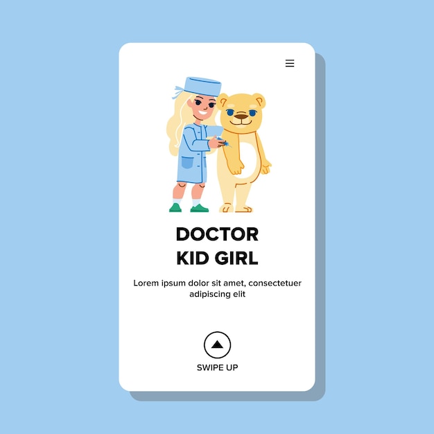 Doctor kid girl vector