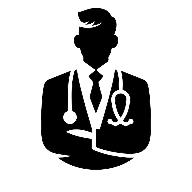 Vector doctor logo vector silhouette doctor icon on white background