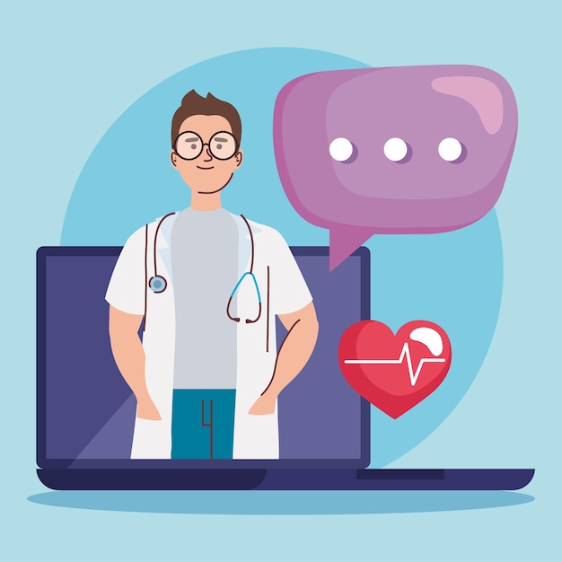 Doctor male in telemedicine attention