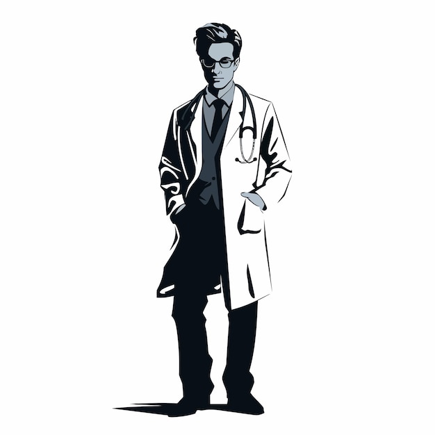 Vector doctor_man_medical_silhouette_healthcare_person