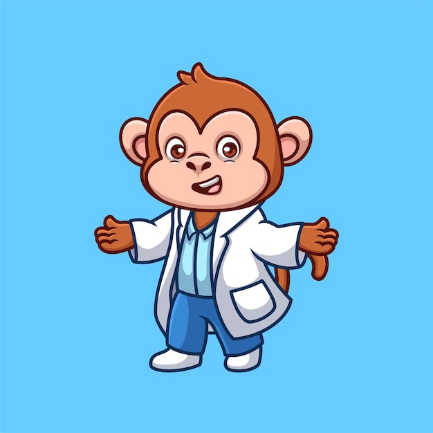 Doctor Monkey Cute Cartoon