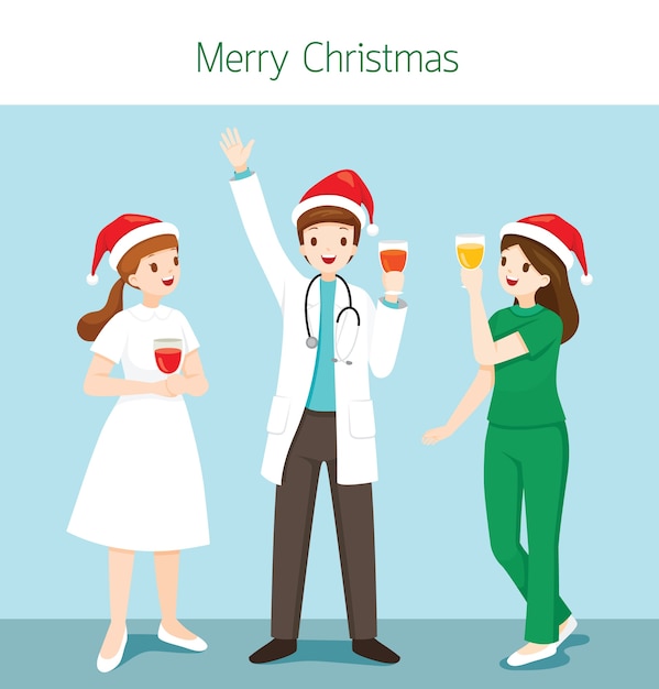 Doctor And Nurse Christmas greeting