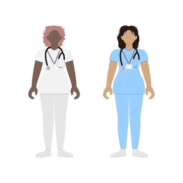 Vector doctor and nurse in uniform