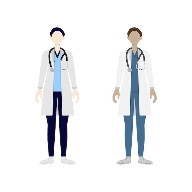 Vector doctor and nurse in uniform