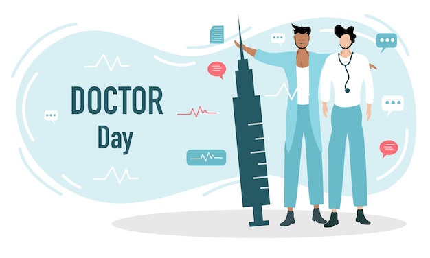 Doctor and nurses illustration vector design for doctor nurses day
