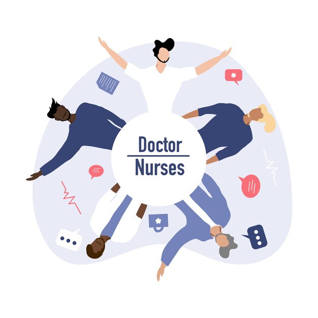 Doctor and nurses illustration vector design for doctor nurses day