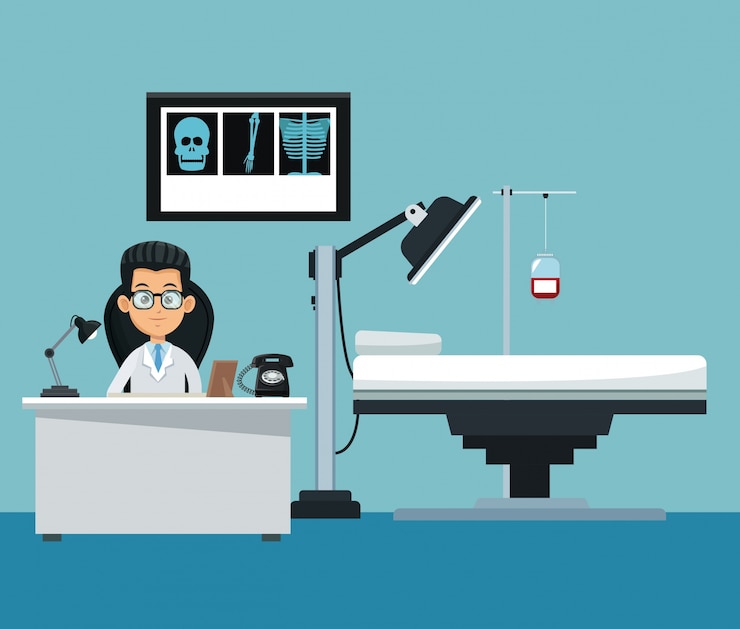 Vector doctor office professional practitioner 